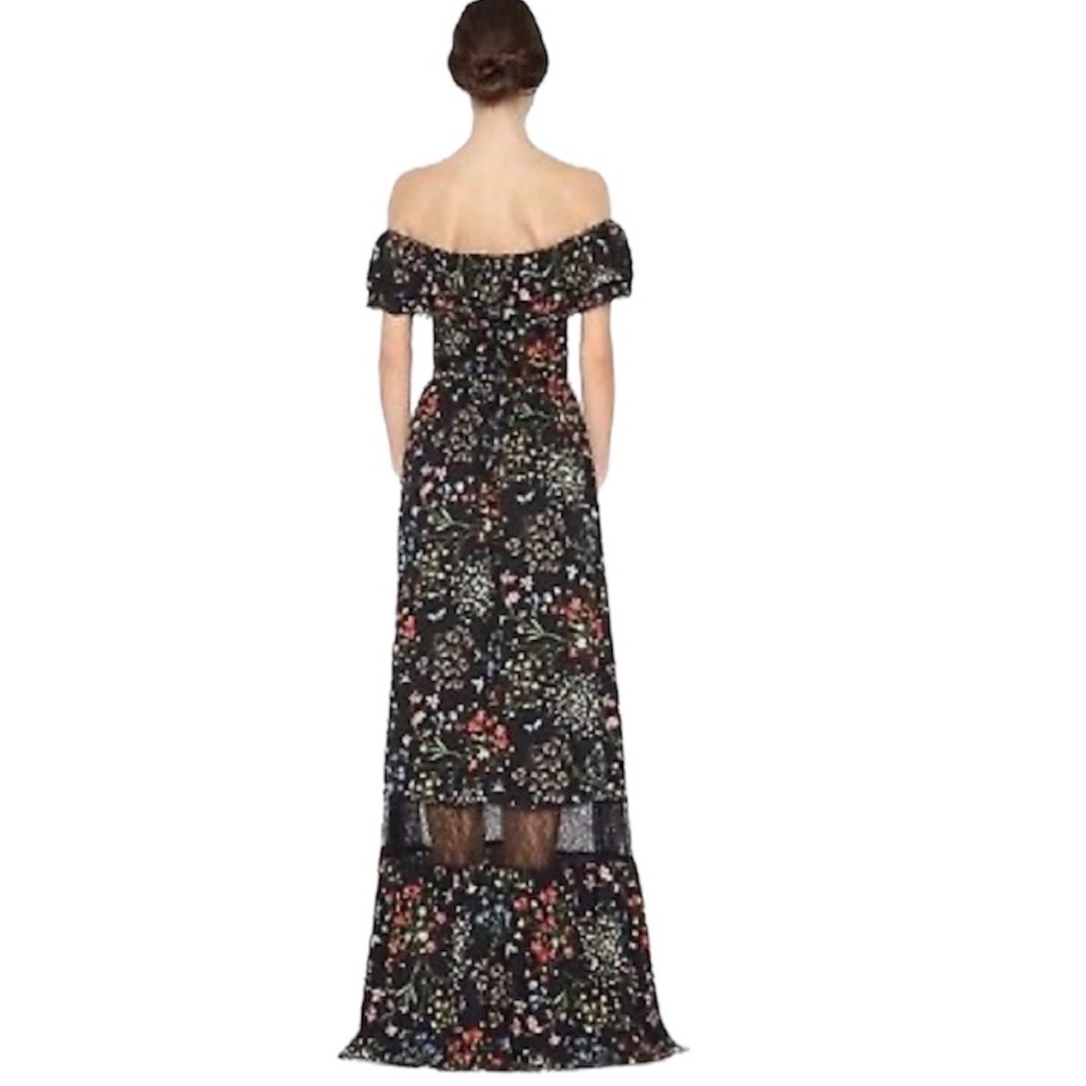 Alice + Olivia Cherri Black Maxi Dress Off Shoulder size 0 - Picture 2 of 12